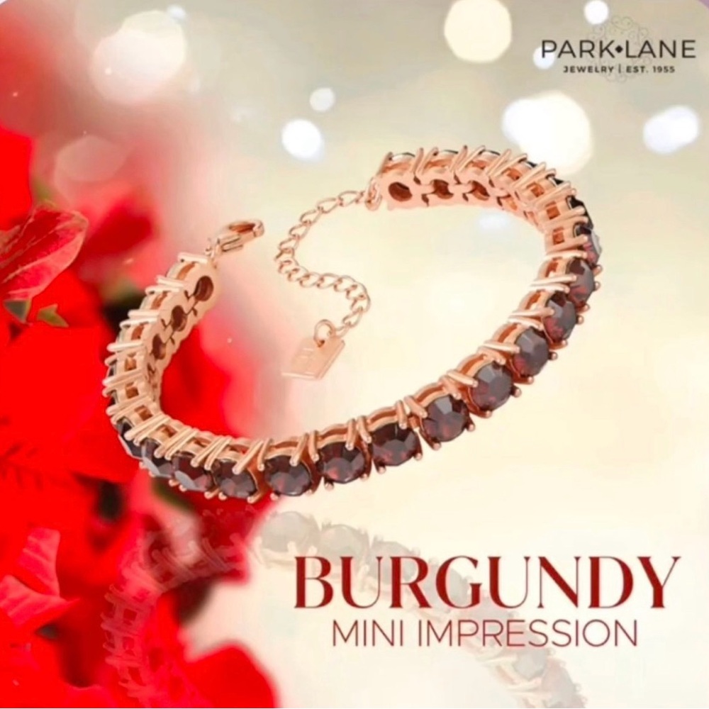 Park Lane Burgundy mini impression bracelet rose gold